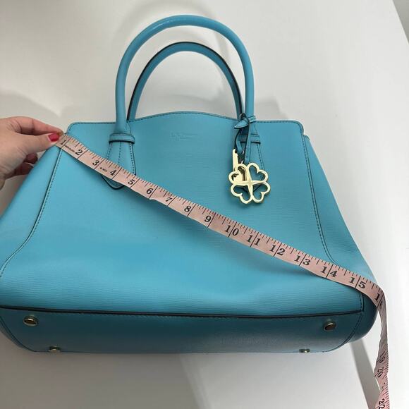 LK Bennett Women's Light Blue Handle Tote Bag Purse Spring - Picture 15 of 15